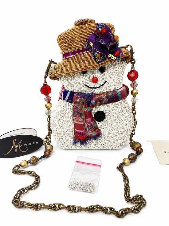 Mary Frances Accessories - Mary Frances beaded snowman - “SNOW BELLE” purse HTF with COA CHRISTMAS EUC